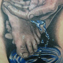 Tattoo of feet and hands