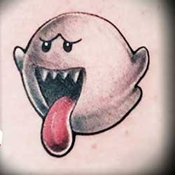 tattoo of ghost from Mario