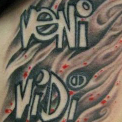 Tattoo of veni vidi vici