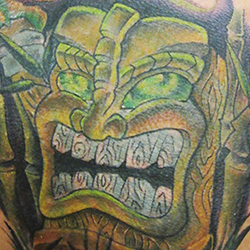 Tattoo of tiki mask