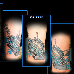 Tattoo of boombox