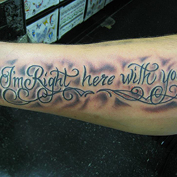 Tattoo of text