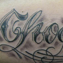 Tattoo of text